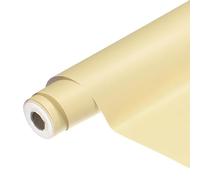 sourcing map PVC Peel and Stick Wallpaper 15.8" x 393.7" Waterproof Self-Adhesive Decorative Contact Paper Removable Cloth Vinyl Wrap Paper for Kitchen Bedroom Cabinet Furniture, Khaki Yellow