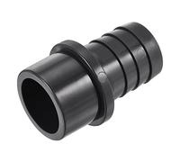 sourcing map PVC Pipe Fitting 32mm Barbed x 40mm OD Spigot Straight Tube Adapter Hose Quick Connector, Black