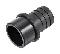 sourcing map PVC Pipe Fitting 40mm Barbed x 50mm OD Spigot Straight Tube Adapter Hose Quick Connector, Black