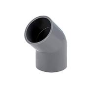 sourcing map PVC Pipe Fitting 45 Degree Elbow Gray 40mm Socket 2pcs