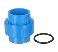 sourcing map PVC Union Pipe Fitting, 1Pcs 1-1/4" PVC Slip Union Coupling Adapter with O-Ring, Slip Socket Port Connection for Swimming Pools and Outdoor Plumbing Applications (Blue)