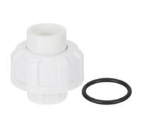 sourcing map PVC Union Pipe Fitting, 1Pcs 1/2" PVC Slip Union Coupling Adapter with O-Ring, Slip Socket Port Connection for Swimming Pools and Outdoor Plumbing Applications (White)