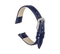 sourcing map Quick Release Genuine Leather Watch Band 24mm Embossed Pattern Leather Watch Strap Replacement for Men Women, Dark Blue