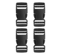 sourcing map Quick Side Release Buckles 32mm / 1-1/4" Dual Adjustable No Sewing Clips Snaps Plastic Clasp Fastener for Webbing Straps Backpack Belt Dog Collars, Black, Pack of 4