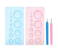 sourcing map Quilling Tools 6.8x3.3 Inch, Half Ball Domes 2-Row Crimper Tools with Quilling Pen for 3D Flower Pots Crafts, Blue, Pink