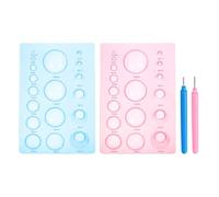 sourcing map Quilling Tools 7.7x5.1 Inch, Half Ball Domes 3-Row Crimper Tools with Quilling Pen for 3D Flower Pots Crafts, Blue, Pink