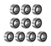 sourcing map R188-2RS Deep Groove Ball Bearing, 10pcs 1/4" x 1/2" x 3/16" Chrome Steel Z2 Double Rubber Sealed Bearing
