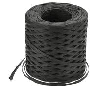 sourcing map Raffia Paper Craft Ribbon, 1/4 Inch 218 Yards Raffia Twine String Packing Paper Twine for Christmas Wrapping DIY Craft, Black
