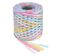 sourcing map Raffia Ribbon, 87 Yard Natural Raffia Paper String 5mm Wide Packing Paper Twine Rope for Gift Wrapping DIY Crafts Decoration, Blue, Pink, White, Yellow