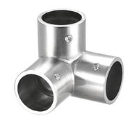 sourcing map Rail Elbow Fitting 90 Degree 3-Way Zinc Alloy Pipe Connector Brushed for 25mm/1" OD Handrail Railing