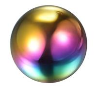 sourcing map Rainbow Gazing Ball 8 Inch 200mm Reflective Sphere Polished Hollow Ball, Stainless Steel Gazing Globe Mirror Ball for Home Garden Outdoor Decoration