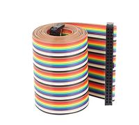 sourcing map Rainbow IDC Flat Ribbon Cable Connector, F/F, 50P, 50 Way, 1.28 M, 4.2', 2.54 mm Pitch
