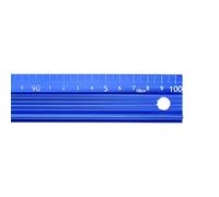 sourcing map Raised Grip Metal Ruler 100cm Metric Ruler Measure Aluminum Alloy Anti Slip Protective Ruler Straight Cutting Ruler Measuring Tool with Hanging hole for Cutting Measuring, Blue