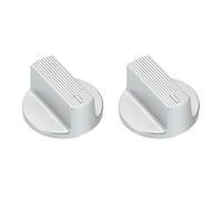 sourcing map Range Control Knob 33mm OD ABS Potentiometer Control Knob for Amplifiers Stereos,Bass 180 Degrees Handle Type Knob Silver 2PCS