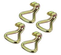 sourcing map Ratchet Double J Strap Hook Load 2204 Lbs Zinc Color for 1" Tie Down Strap Webbing Car Truck Trailer Pack of 4