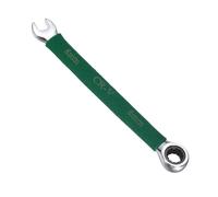 sourcing map Ratcheting Combination Wrench 8mm Stubby Wrench Metric Steel Double 12-Point Box Open-Ended Ratchet Spanner Tool for Household Garage Workshop Auto Repairs, Green