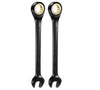 sourcing map Ratcheting Spanner 16mm Metric Open End Wrench 72-Teeth,2pcs | CR-V Steel,12 Point,Nickel Plated,Combination Ratchet Wrench,for Fasteners Nut Bolt
