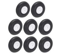 Sourcing Map RC Airplane Wheels, 1.26 x 0.38 x 0.09, Black, 8 Pack, Aircraft, PU Sponge, Plastic Hub, DIY RC Model, Indoor, Park Flyer, Electric Models