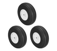 sourcing map RC Airplane Wheels 2" OD RC Aircraft PU Rubber Wheels Tire Tail Wheel Replacement for DIY RC Model Plane Aircrafts Helicopter, Pack of 3