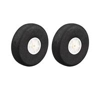 sourcing map RC Airplane Wheels - 2PCS RC Airplane Aircraft Sponge Wheels 2.5 Inch x 0.12 Inch
