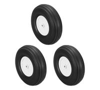 sourcing map RC Airplane Wheels 4.4" OD RC Aircraft PU Rubber Wheels Tire Tail Wheel Replacement for DIY RC Model Plane Aircrafts Helicopter, Pack of 3