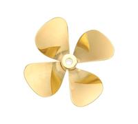 sourcing map RC Boat Propeller, 4 Blades Propellers 4mm Hole Dia 55mm OD CCW Clockwise Rotating Drill Propeller for RC Boat, DIY Ship Model, Gold