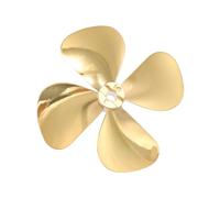 sourcing map RC Boat Propeller, 4 Blades Propellers 4mm Hole Dia 55mm OD CW Clockwise Rotating Drill Propeller for RC Boat, DIY Ship Model, Gold