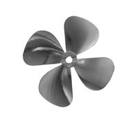 sourcing map RC Boat Propeller, 4 Blades Propellers 4mm Hole Dia 60mm OD CW Clockwise Rotating Drill Propeller for RC Boat, DIY Ship Model, Black