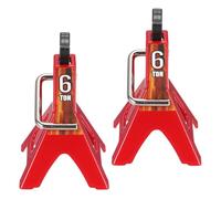 sourcing map RC Car Jack Stands, 1/10 RC Scale Jack Toy Stands 6 Ton Metal Toy Accessories Decoration Simulation for SCX10 D90 CC01 Rc Truck Crawler Car, Red, 2 Pcs