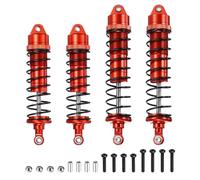 sourcing map RC Shock Absorber 1/10 100mm/115mm Aluminum Threaded Front & Rear Shock Absorber Damper Assembled Set for 1/10 4x4 3s 6s RC Car Crawler Racing Truck, Red