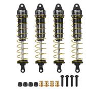sourcing map RC Shock Absorber 1/10 115mm Aluminum Threaded Front & Rear Shock Absorber Damper Assembled Set for 1/10 RC Car Crawler Racing Truck, Black
