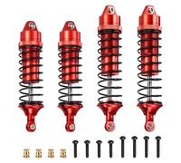 sourcing map RC Shock Absorber 1/10 90mm/105mm Aluminum Threaded Front & Rear Shock Absorber Damper Assembled Set for 1/10 RC Car Crawler Racing Truck, Red