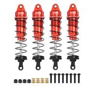 sourcing map RC Shock Absorber 1/10 95mm Aluminum Threaded Front & Rear Shock Absorber Damper Assembled Set for 1/10 RC Car Crawler Racing Truck, Red