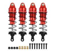 sourcing map RC Shock Absorber 1/12 1/10 85mm Aluminum Threaded Front & Rear Shock Absorber Damper Assembled Set for 1/12 1/10 RC Car Crawler Racing Truck, Red