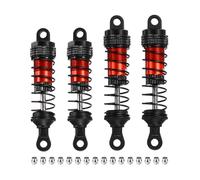 sourcing map RC Shock Absorber 1/12 1/14 1/16 65mm/70mm Aluminum Threaded Front & Rear Shock Absorber Damper Assembled Set for 1/12 1/14 1/16 RC Car Crawler Racing Truck, Red