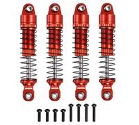 sourcing map RC Shock Absorber 1/18 50mm Aluminum Threaded Front & Rear Shock Absorber Damper Assembled Set for 1/18 RC Car Crawler Racing Truck, Red