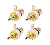 sourcing map RCA Female Panel Mount Chassis Socket Jack Connector for Amplifier Audio Terminal RCA Plug 4pcs