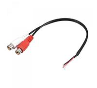 sourcing map RCA Female Plug Jack Connector Adapter to Bare Wire Open End Audio Video RCA Cable for Amplifier Speaker Wire Pack of 2