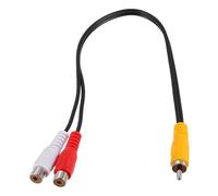 sourcing map RCA Splitter Cable, 1RCA Male to 2RCA Female 10" AV Audio Video Splitter Adapter Output Cables for Subwoofer Amplifier