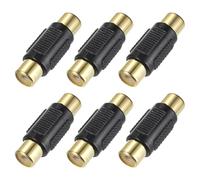 sourcing map RCA to Speaker Wire Connector, RCA Male to RCA Female Gold Plated Stereo Audio Connector Adapter Video Cable Splitter RCA Converter Black 4pcs