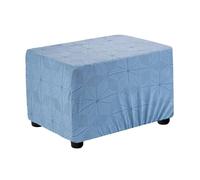 sourcing map Rectangle Footstool Cover, Jacquard Polyester Stretch Footrest Slipcovers Footstool Protector for Living Room Bedroom Fit Length 60-75cm/24-30", Lake Blue