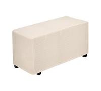 sourcing map Rectangle Footstool Cover, Twill Polyester Stretch Footrest Slipcovers Footstool Protector for Living Room Bedroom Fit Length 83-101cm/33-40", M-Large, Beige