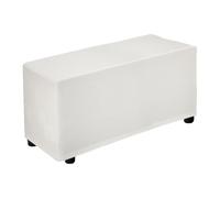 sourcing map Rectangle Footstool Cover, Twill Polyester Stretch Footrest Slipcovers Footstool Protector for Living Room Bedroom Fit Length 83-101cm/33-40", M-Large, White