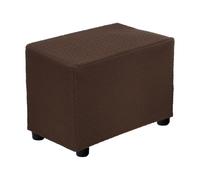 sourcing map Rectangle Footstool Cover, Twill Polyester Stretch Footrest Slipcovers Footstool Protector for Living Room Bedroom Fit Length 50-76cm/20-30", S-Large, Deep Coffee