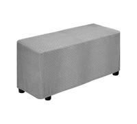 sourcing map Rectangle Footstool Cover, Twill Polyester Stretch Footrest Slipcovers Footstool Protector for Living Room Bedroom Fit Length 83-101cm/33-40", M-Large, Light Gray