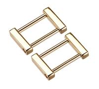 sourcing map Rectangle Screw Ring Buckle, 2Pcs 0.98 Inch Rectangle Screw in Buckles Strap Connector Bag Loop for Purses Making, Gold Tone