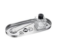 sourcing map Rectangle Serving Trays, 4 x 9inch Metal Serving Platter Board Bathroom Tray for Coffee Party Home Decor Cheese Dish Cake Dessert, Silver