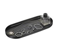 sourcing map Rectangle Serving Trays, 5 x 12inch Metal Serving Platter Board Bathroom Tray for Coffee Party Home Decor Cheese Dish Cake Dessert, Black