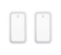 sourcing map Rectangle Silicone Epoxy Mould Kit with Hole White 2 Pcs | Resin Keychain Moulds for Pendant Keychains Ornament Jewelry Art Crafts Making DIY Crafts