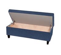 sourcing map Rectangle Stretch Bench Cover with Elastic Bands, Jacquard Storage Bench Slipcover, Footrest Stool Slipcover, Footstool Protector Cover, Medium Size, Navy Blue